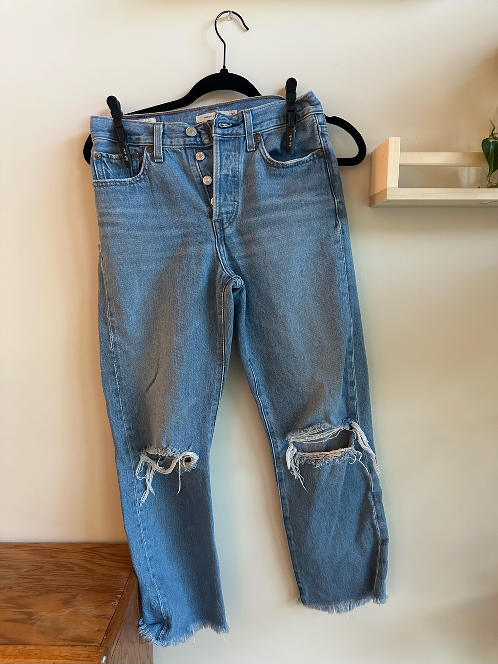Levi's Light Blue Distressed Boyfriend Jeans
